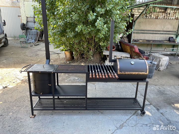 Мангал барбекю гриль с печкой под казан