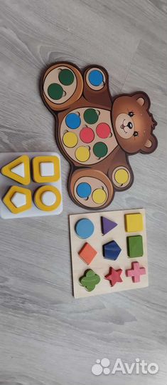 Деревянные-развивающие пазлы пакетом