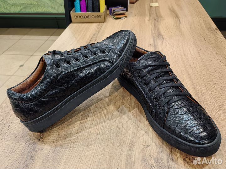 Кожаные кеды мужские 41 размер из кожи питона