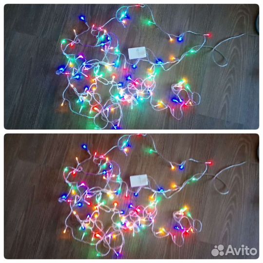 Электрогирлянда и советские наборы ёлочных игрушек