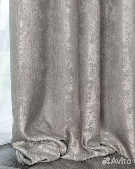 Портьеры мрамор Зарина Светло-серый шторы