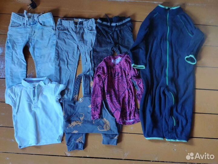 Вещи пакетом 98р флис, джинсы