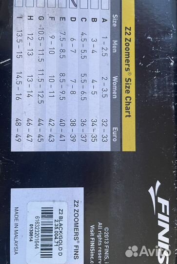 Ласты короткие спортивные Finis Z2 Zoomers Gold