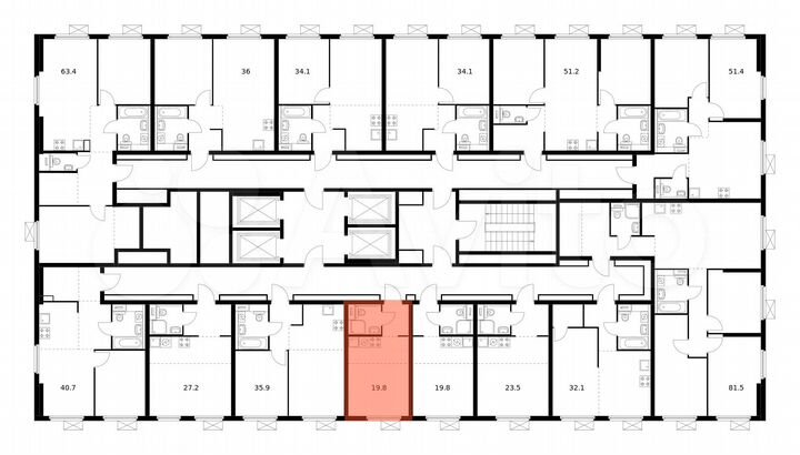Квартира-студия, 19,8 м², 33/33 эт.