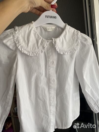 Рубашка белая для девочки 104 размер