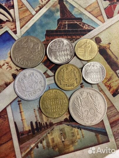 Набор монет Монако 8 шт редкость