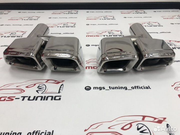 Насадки Mercedes 63 AMG ромбы с боковым отводом