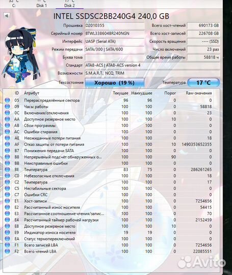 SSD диск intel ssd dc s3500 series 240gb