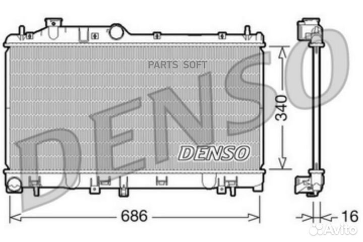 Denso DRM36007 Радиатор охл. subaru Legacy IV 2.0 i * Man. 09/03