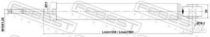 07110002R Амортизатор задний GAS.twin tube febest