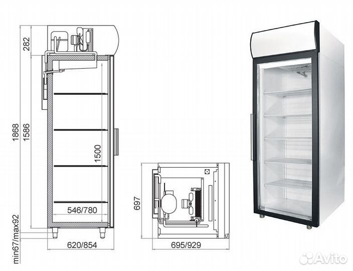 Шкаф среднетемпературный Polair DM105-S CM105-S