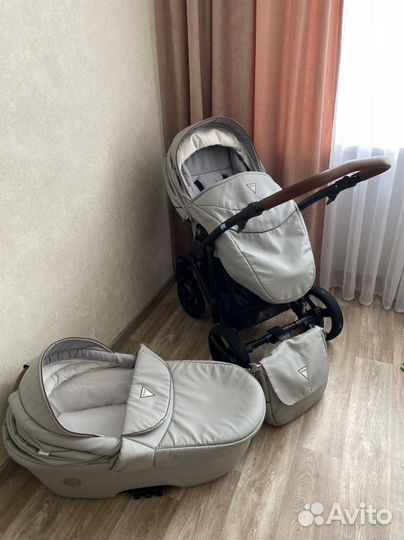Коляска 2 в 1 aroteam эко кожа