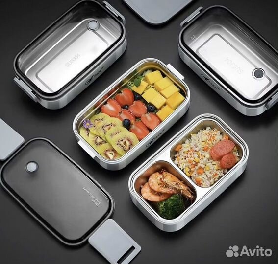 Ланч бокс (1400мм)металический с приборами