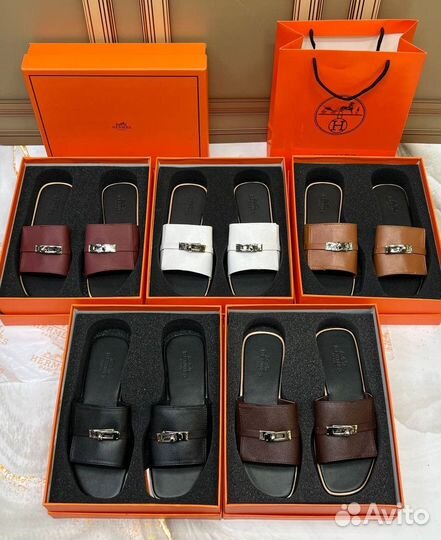 Шлепки Сланцы Hermes женские Размер 36-40