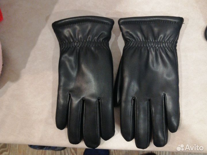 Мужские кожаные перчатки новые