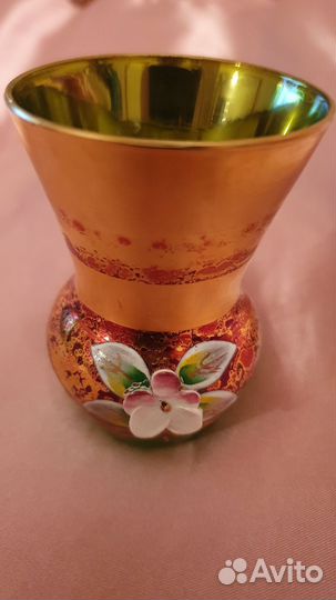 Ваза цветное стекло чехия СССР