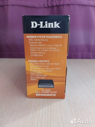 Роутер adsl2+ D-Link DSL-2500U