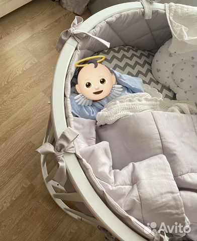 Бортики для детской кроватки + подушка