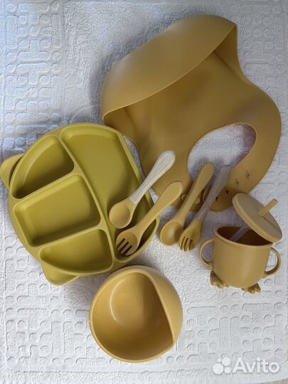Набор детской посуды силиконовый
