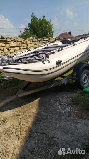 Надувная лодка пвх катамаран с мотором, ямаха 9.9