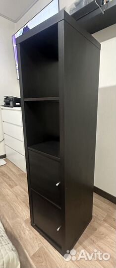 Стеллаж, цвет черно-коричневый каллакс