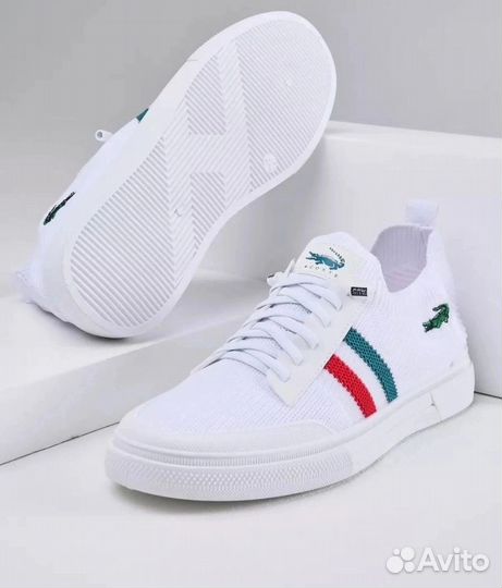 Кеды летние мужские белые Lacoste