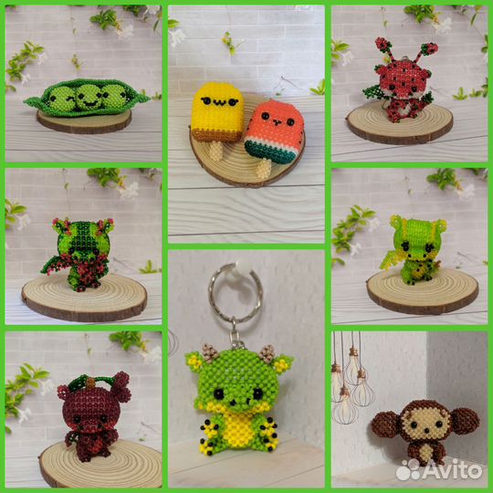 Брелоки Амигуруми из бисера 1 шт