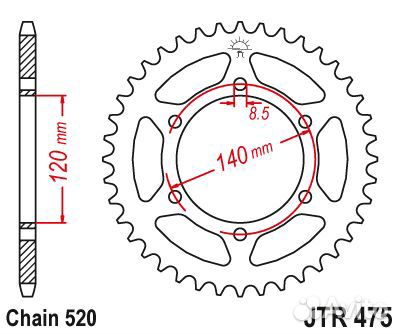 Звезда ведомая JTR475 44