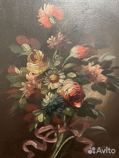 Картина маслом цветы Винтаж Италия