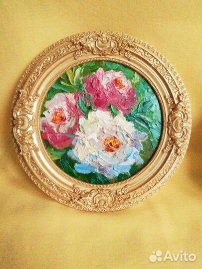 Пионы, картина маслом