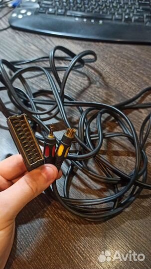 S-video +mini джек 3.5(аудио) to scart кабель