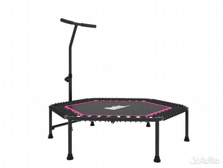 Батут unix line fitness Pink (130 cm) с ручкой