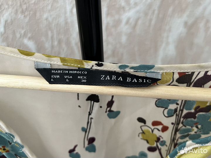 Блузка туника Zara в цветочный принт, размер L