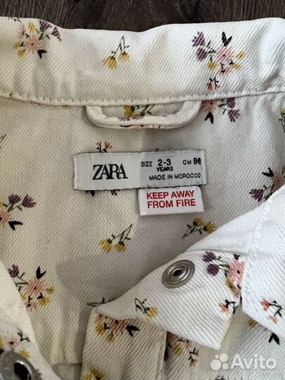 Джинсовая куртка zara для девочки 98