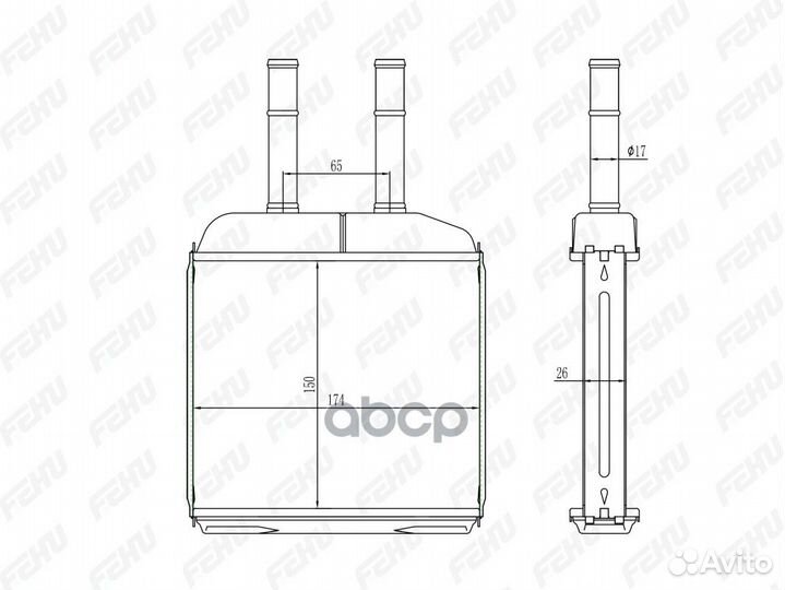 Радиатор отопителя автомобильный FRH1028m fehu