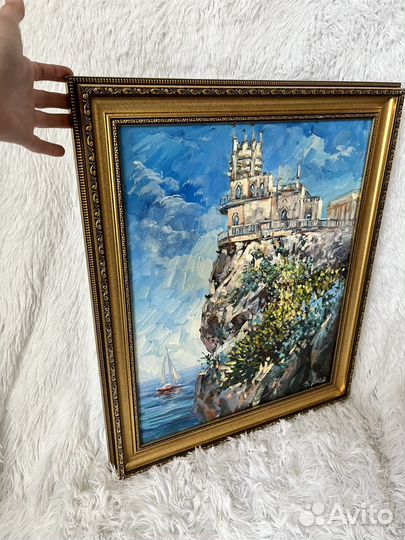 Ласточкино гнездо картина авторская 40*50 см