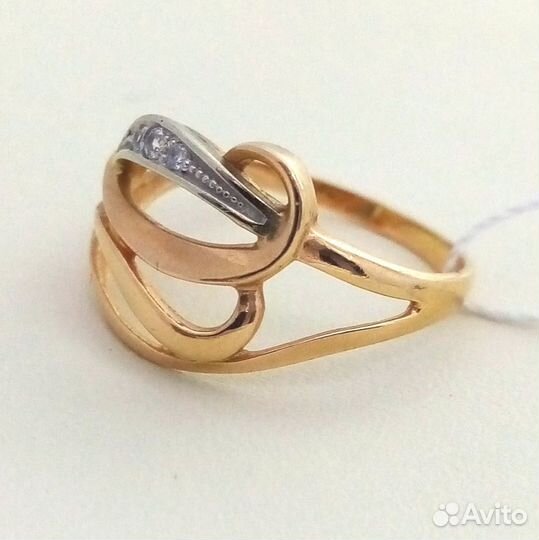 Кольцо / размер 16,5 / 1,91г / Золото585 / фианиты круглые