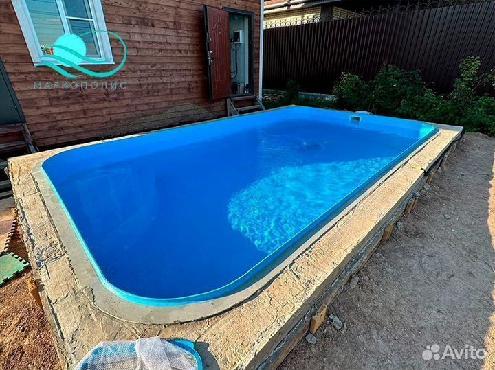 Бассейн из полипропилена размером 2х5х1,5