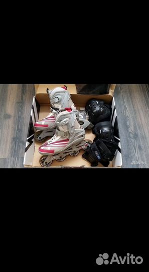 Роликовые коньки 40-40,5 р. + защита