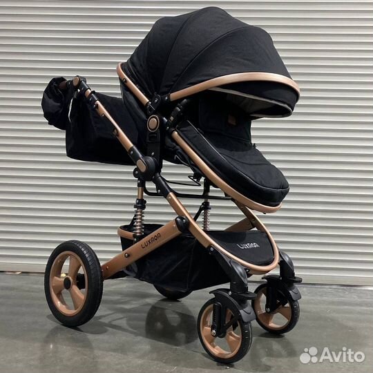 Новая коляска 3в1 luxmom 518 черный