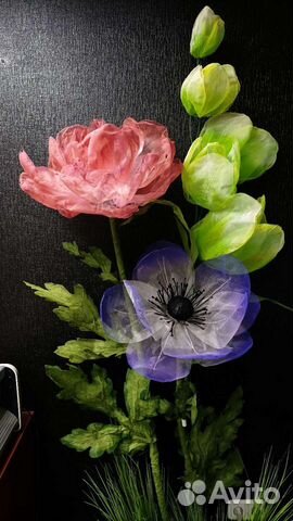 Сделаю большие цветы из органзы,фоамирана .