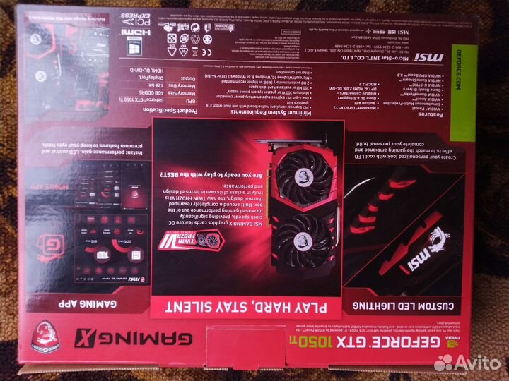 Видеокарта gtx 1050 ti 4gb msi