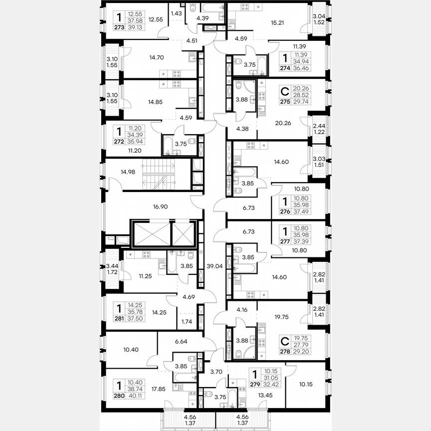 1-к. квартира, 40,1 м², 14/15 эт.