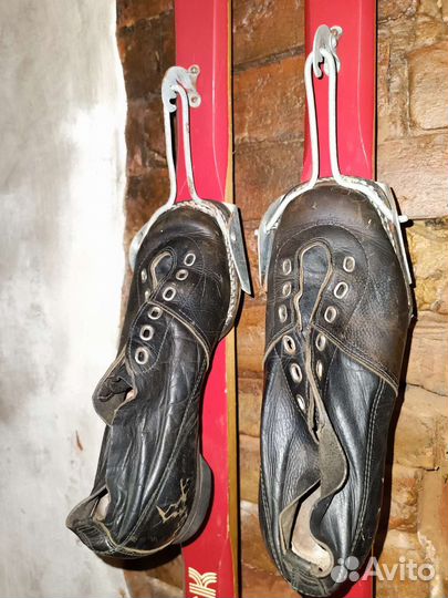 Лыжи Юность с ботинками Винтаж Ретро