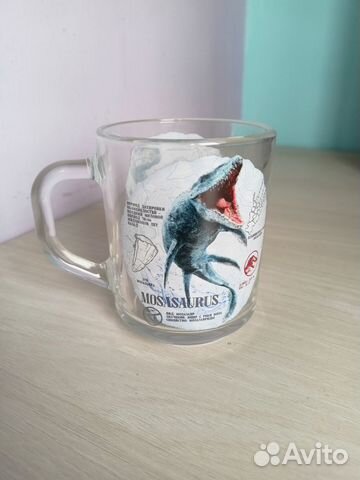 Кружка стеклянная с динозаврами