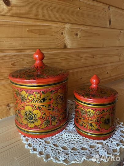 Деревянная посуда хохломская роспись