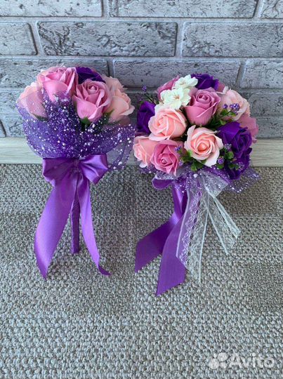 Свадебные букеты из мыльных цветов