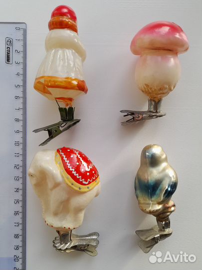 Елочные игрушки СССР на прищепке редкие