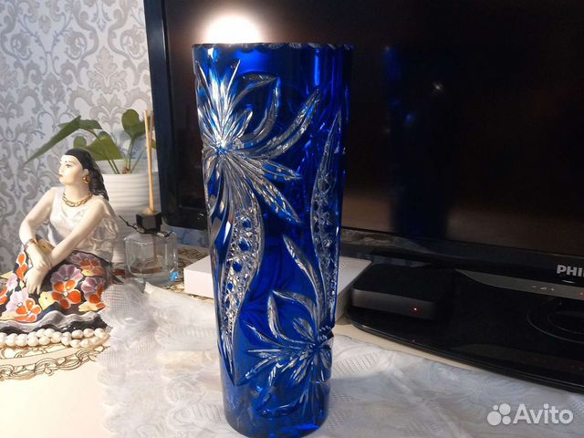 Ваза хрусталь кобальт