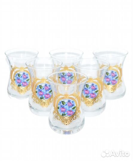 Набор стаканов для чая 140мл 6шт гравировка гармон